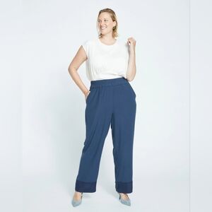 NWT Universal Standard Soiree Satin Trim Pants. Size XS